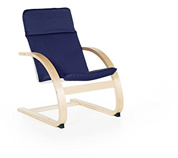 Guidecraft Kiddie Rocker - Blue Cushioned Wooden Chair For Toddlers - Kids Home and School Furniture