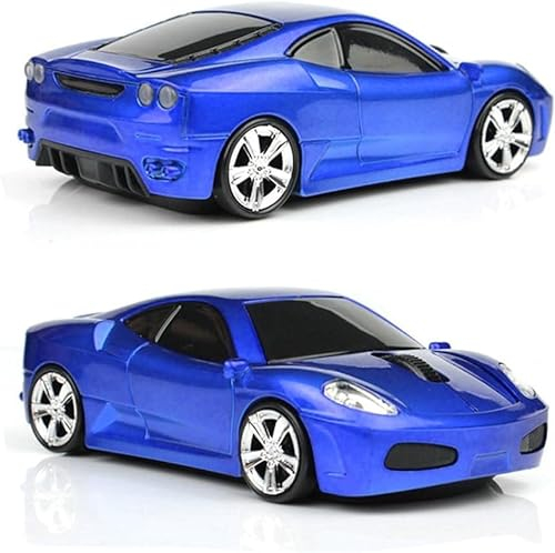 UrChoiceLtd Souris optique USB sans fil 3D en forme de voiture de course avec phares et feux arrière lumineux 2,4 GHz 1600 DPI