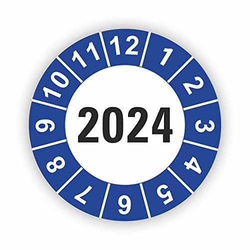 Fassbender-Druck PRÜFPLAKETTEN - Hochwertige Prüfetiketten JAHRESPLAKETTE 2027 Ø 40mm - Selbstklebende PVC-Folie - Wartungsetiketten für Prüfung - Prüfplakette für Prüfungsnachweis (5 Stück)