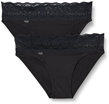 sloggi Damen Pure Sense Luxe Tai C2P Slip, Black, 36