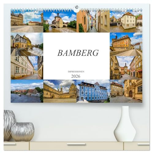 Bamberg Impressionen (hochwertiger Premium Wandkalender 2026 DIN A2 quer), Kunstdruck in Hochglanz: Zwölf einmalig wunderschöne Bilder der Stadt Bamberg (CALVENDO Orte)