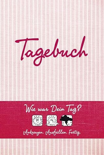Tagebuch (rot): Wie war Dein Tag? Ankreuzen - Ausfüllen - Fertig