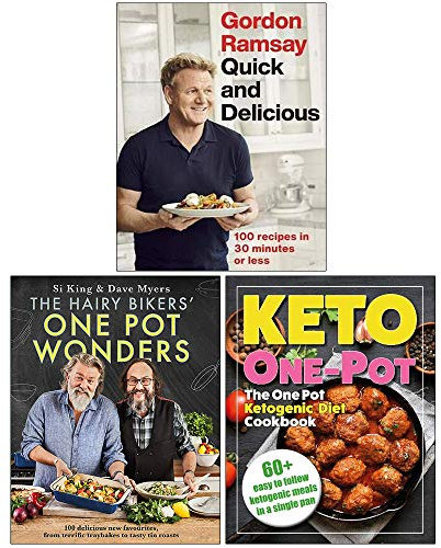 Gordon Ramsay Quick & Delicious [Hardcover], The Hairy Bikers One Pot Wonders [Hardcover], The One Pot Ketogenic Diet Cookbook 3 Books Collection Set