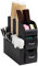 Mind Reader 11-Compartment Coffee Cup and Condiment Organizer with 2 Drawers, Plastic Rubber, Black, 1 Pack