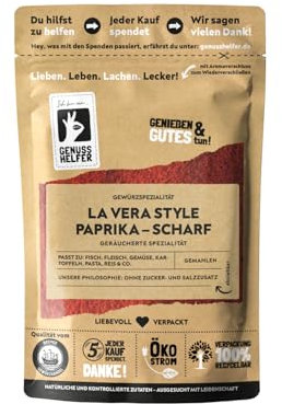 Bremer Gewürzhandel Paprika Gewürz La Vera Style, scharf, gemahlen, Paprikapulver scharf zum Kochen und Braten, 50g