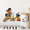 Wandtattoo Indianer Yakari mit Indianermädchen Regenbogen am Lagerfeuer Wandsticker Abenteuer Spielzimmer Gr: 39x30cm