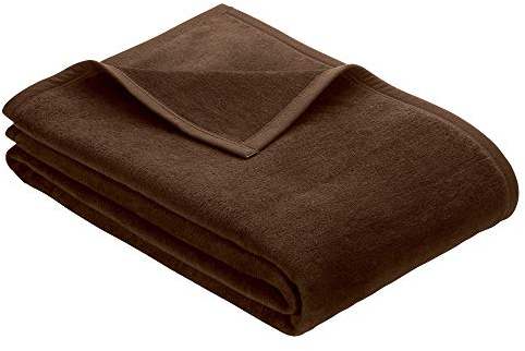 Ibena Porto Kinderdecke 100x150 cm - weich, warm & waschbar, kleine Kuscheldecke für Kinder braun