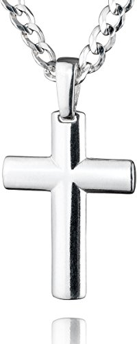 STERLL Herren Kette Silber 925 Kreuz-Anhänger aus Sterlingsilber 50cm Öko-Verpackung Geschenkideen für Männer