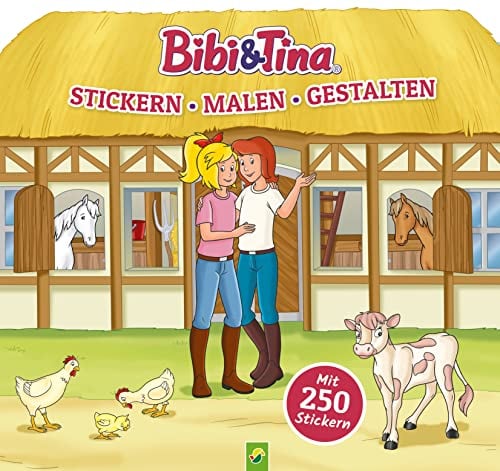 Bibi & Tina - Stickern, Malen, Gestalten. Mit 250 Stickern: Malbuch rund um den Martinshof. Stickerbuch für alle Pferde-Fans ab 4 Jahren