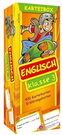 Karteibox Englisch Klasse 3: mit farbigen Karteikarten