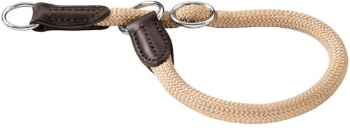 HUNTER Dressurhalsung FREESTYLE, Farbe: beige, strapazierfähiges Tau mit Polyamid-Kern, weich & robust, wetterfest & pflegeleicht, ideal für Training & Alltag, Größe: M