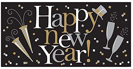 Amscan 120127 - Folienbanner Happy New Year, 165,1 x 85 cm, Poster, Neujahr, festlich, Feiertage