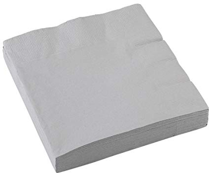 Amscan 51220-18 - Servietten, silber, 20 Stück, 33 x 33 cm, Tisch-Dekoration, Party-Geschirr, Geburtstag