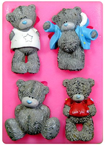 Tatty Bears - Teddy Silicone Mould Mold for Cake Decorating Cake Cupcake Toppers Icing Sugarcraft Tool by Fairie Blessings