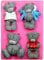 Tatty Bears - Teddy Silicone Mould Mold for Cake Decorating Cake Cupcake Toppers Icing Sugarcraft Tool by Fairie Blessings