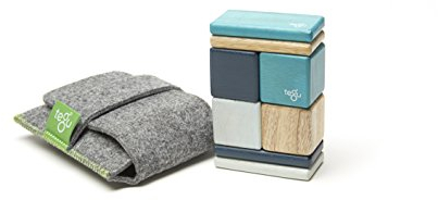 Tegu 5700512 Magnetisches Holzbausteine-Set, Blau, 8-teilig, für Kinder ab 12 Monaten
