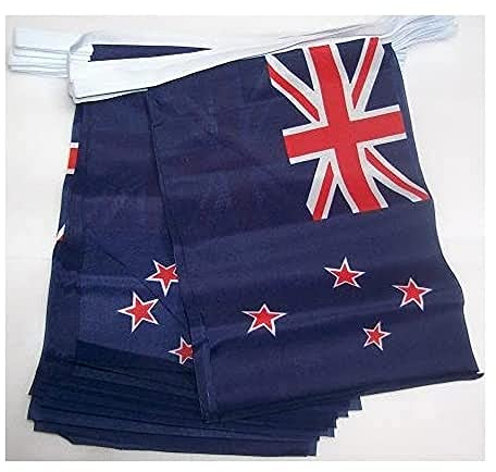 AZ FLAG - Fahnenkette Neuseeland 4 Meter Mit 20 Flaggen - 15x10 cm - Neuseeländische Girlande Flaggenkette 10 x 15 Cm