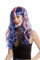 WIG ME UP - 90923 Perücke Damen Fanperücke UK England Union Jack lang wellig blau weiß rot