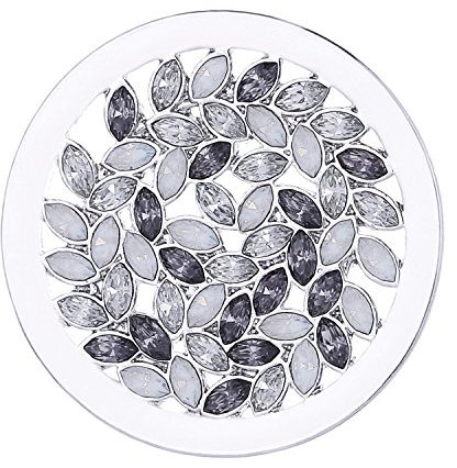 Morella Damen Coin 33 mm Zirkonia Muster schwarz weiß