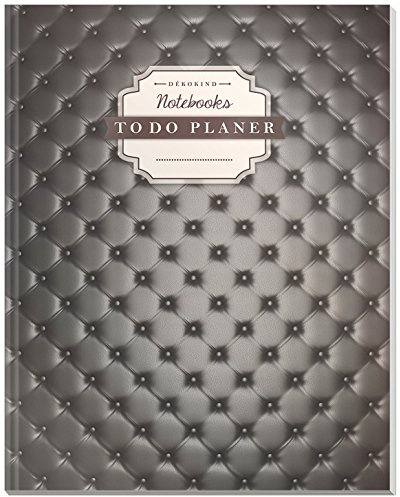 DÉKOKIND To Do Planer | DIN A4, 100+ Seiten, Register, Vintage Softcover | Dickes Checklisten Buch | Motiv: Elegant Black