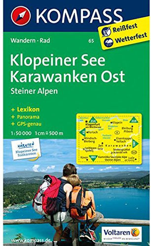 Klopeiner See - Karawanken Ost - Steiner Alpen: Wanderkarte mit KOMPASS-Lexikon und Radwegen. GPS-genau. 1:50000 (KOMPASS Wanderkarte, Band 65)
