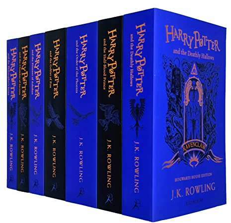 Colección de la serie Harry Potter House Ravenclaw Edition, 7 libros de JK Rowling (La piedra filosofal, la cámara de los secretos, el prisionero de Azkaban, el cáliz de fuego, la Orden del Fénix y m