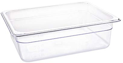 Vogue U229 Polycarbonate 1/2 Gastronorm Container, Clear, 6L Capacity, 325 mm Length, 265 mm Width, 100 mm Height