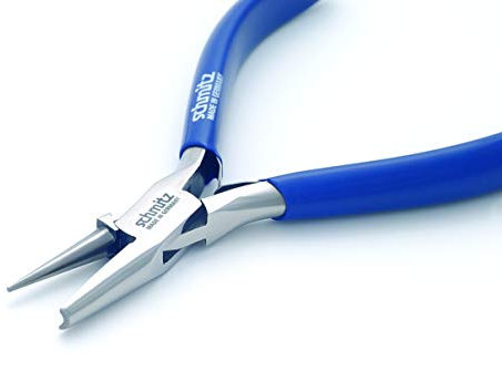 Hohlkehl-Biegezange 140mm - schmitz 4337HS22 - kräftige Spitzen eine Seite rund,eine Seite konkav - Biegt Drähte - ESD/EGB sicher-Ableitend - Werkzeug für Profis - Made in Germany - Solingen