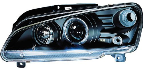 AUTO-STYLE Satz Scheinwerfer kompatibel mit Peugeot 106 1996- - Schwarz - inkl. Standlichtringen & Blinker