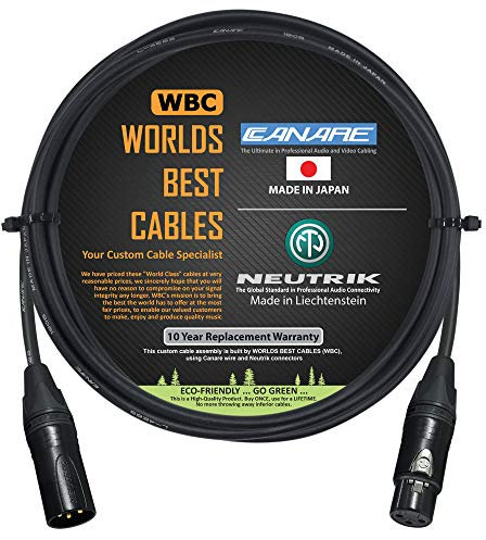 0.5 Meter - Canare L-4E6S - Star Quad Microphone Cable with Neutrik Gold XLR-Male to XLR-Female Connectors