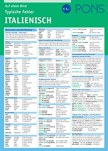 PONS Typische Fehler auf einen Blick Italienisch: kompakte Übersicht, effizient Fehler vermeiden (PONS Auf einen Blick)