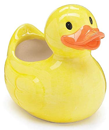 Burton & Burton Maceta de Pato Amarillo o Soporte para decoración del hogar y del Cuarto de bebé