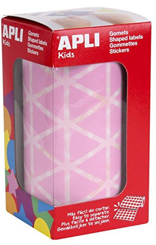APLI 11494 - Gommettes Triangulaires en rouleau - Couleur : Rose - Dimension : 20 mm