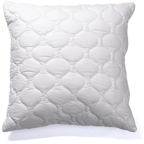 Softsan Mikrofaser Kissen Bio Hygienic 80x80 cm allergikergeeignet Kopfkissen mit Bio Baumwoll-Bezug, gesteppt, waschbar