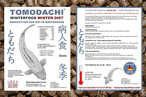 Koifutter Winterfutter Koi Sinkfutter kräfteschonend energiereich arktische Rohstoffe hochverdaulich bei Kälte Tomodachi Koisinkfutter 5mm 5kg
