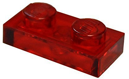 LEGO Parts and Pieces: Transparent Red 1x2 Plate x100