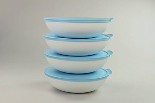 TUPPERWARE Allegra 1,5 L hellblau weiß Schüssel servieren (4) Servierschale