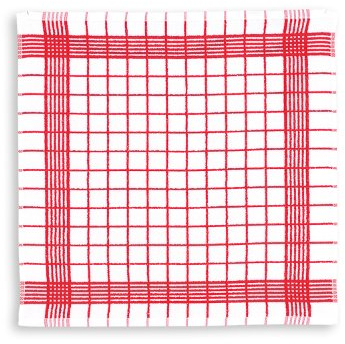 KRACHT, Geschirrtuch Frottier, Trockenperle,klassisch rot, Format 50/50, 100% Baumwolle