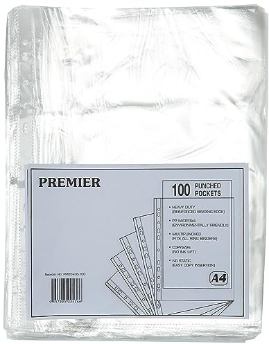 Whitebox A4 Punched Pocket - Clear, Pack of 100