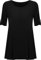 WearAll Womens Plus Size Scoop Neck Short Sleeve Flared Ladies Long Plain Top - Black - 26/28