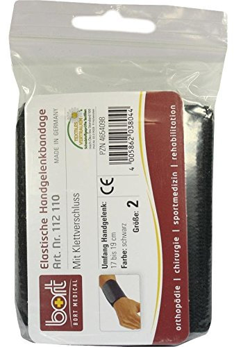 BORT Handgelenkbandage Gr.2 schwarz m.Klettvers. 1 St