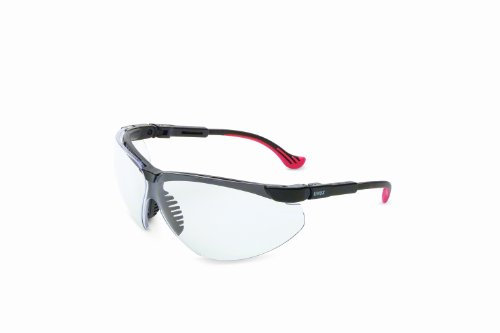 Uvex by Honeywell Genesis XC Safety Glasses, Black Frame with Clear Lens & HydroShield Anti-Fog Coating (S3300HS)