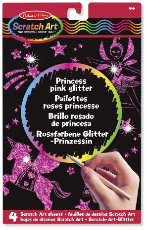 Melissa & Doug Scratch Art Rosafarbene Glitzer-Prinzessin