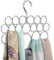 iDesign Axis Cintre à Foulard Avec 18 Boucles, Rangement à Suspendre en Métal pour Foulards, Fichus, Cravates, Ceintures, etc., Argenté