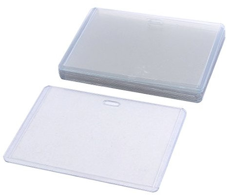 sourcing map Kunststoff, Querformat, Namensschild Business ID-Kartenhalter, transparent, 10 Stück de