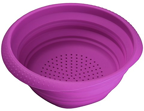 Versa 10530064 Colador Plegable Morado 24x18,5x11 cm