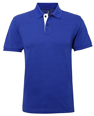 Asquith & Fox Men's Asquith and Fox Men's Classic Fit Contrast Polo Regular Fit Short Sleeve Polo Shirt, Multicolour (Royal/White 000), XX-Large (Manufacturer Size:2XL)