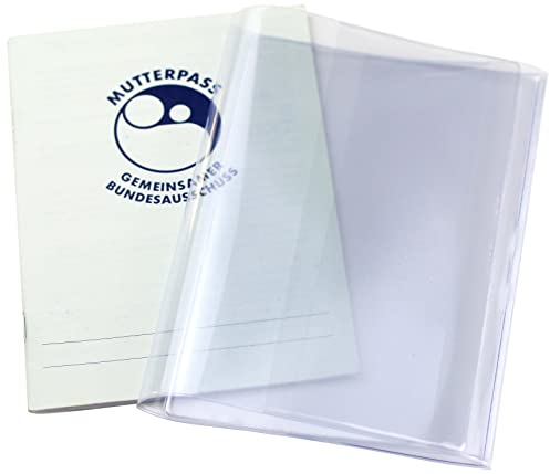 Olgs Mutterpasshülle für Deutschen Mutterpass transparent, Schutzhülle aus Plastik mit Extrafach, Schwangerschafts Organizer Hülle für Schwangere und werdende Mütter - 1 Stück