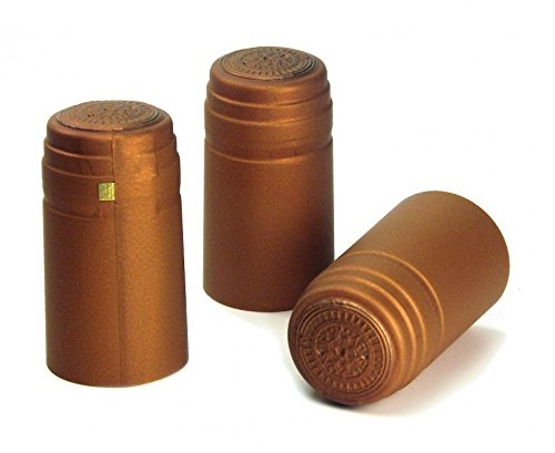 100x Schrumpfkapsel für Glas Flaschen Oxid bronze seidenmatt Flaschenkapsel mit Siegel