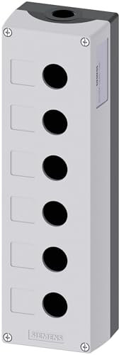 SIEMENS Sirius ACT 3SU18 Drucktaster-Gehäuse, 6 x Ø 22mm, 85 x 285 x 64mm, Grau, Metall